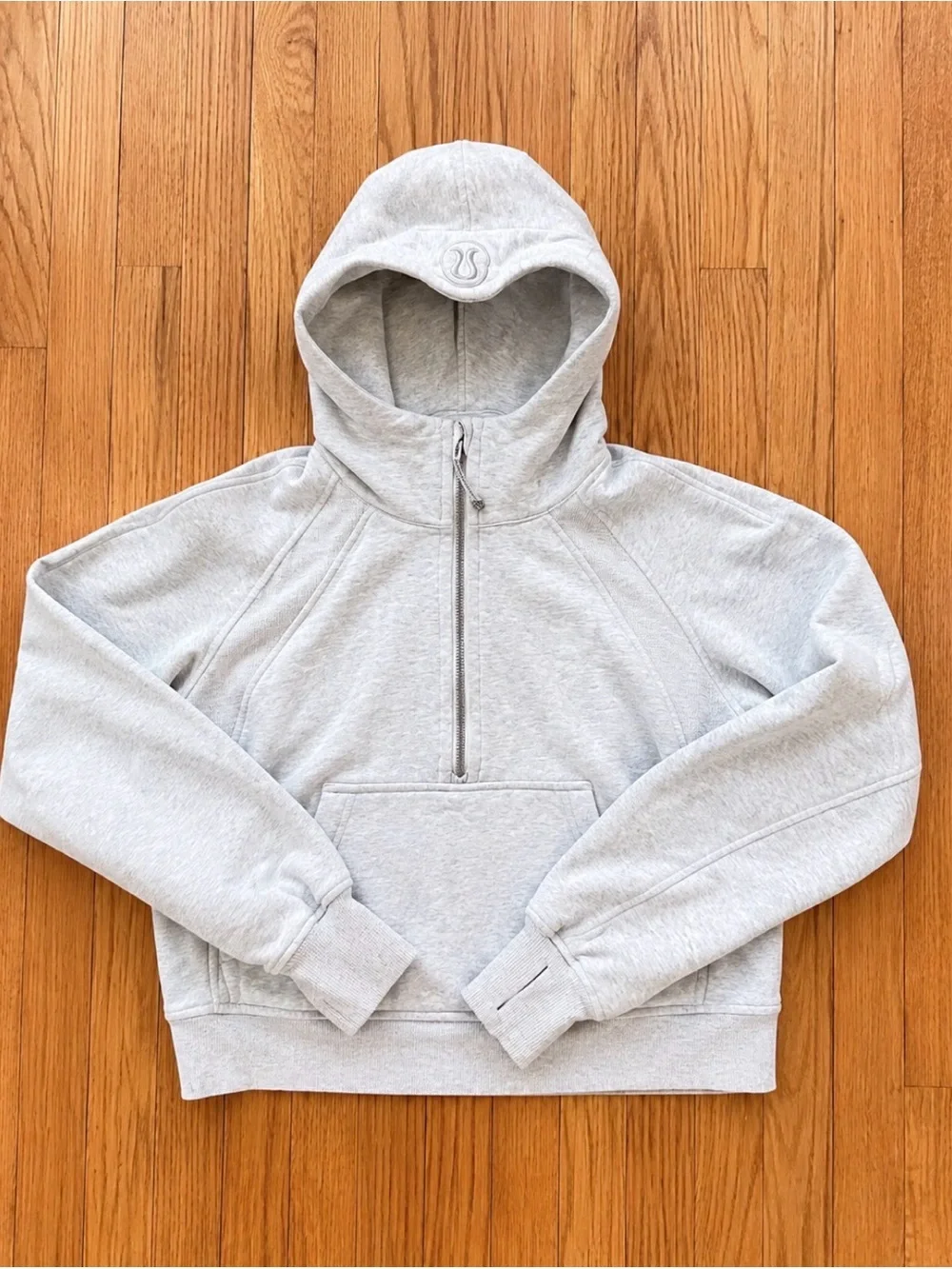 Lululemon Scuba Oversized Half-Zip Hoodie Heathered Core Ultra Light Grey XS/S